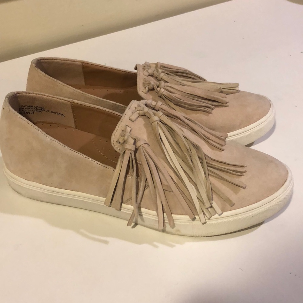 Blush pink slide on sneakers